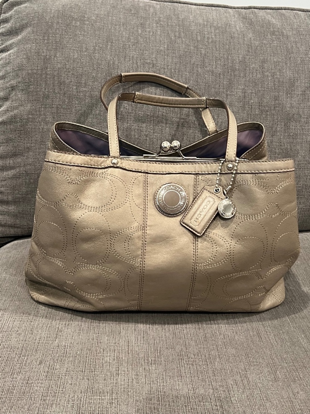 Coach Signature Patent Leather Bag